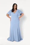 Celeste Blue Bridesmaid Dress by TH&TH – Curve Front