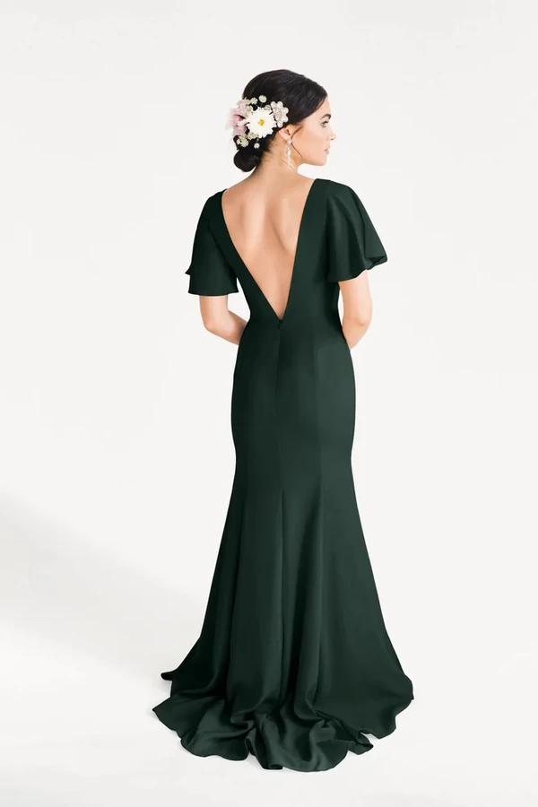 Celeste Green Bridesmaid Dress by TH&TH – Back Celeste Green Bridesmaid Dress by TH&TH – Back