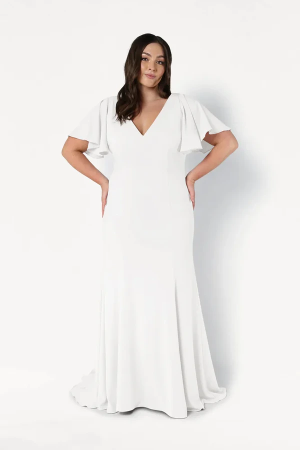 Celeste Neutral Bridesmaid Dress by TH&TH – Curve Front Celeste Neutral Bridesmaid Dress by TH&TH – Curve Front