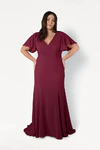 Celeste Burgundy Bridesmaid Dress by TH&TH – Curve Front