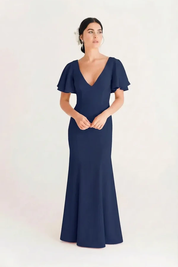 Celeste Blue Bridesmaid Dress by TH&TH – Front Celeste Blue Bridesmaid Dress by TH&TH – Front