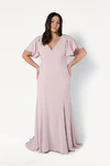 Celeste Pink Bridesmaid Dress by TH&TH – Curve Front