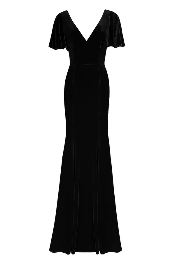 Celeste Velvet Black Bridesmaid Dress by TH&TH – Detail Celeste Velvet Black Bridesmaid Dress by TH&TH – Detail