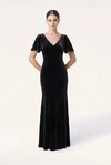 Celeste Velvet Black Bridesmaid Dress by TH&TH – Front