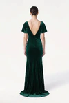 Celeste Velvet Green Bridesmaid Dress by TH&TH – Back