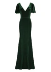 Celeste Velvet Green Bridesmaid Dress by TH&TH – Detail