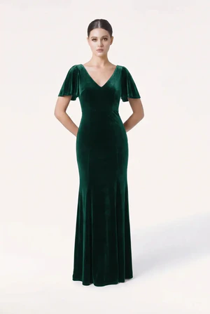 Celeste Velvet Green Bridesmaid Dress by TH&TH