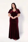 Celeste Velvet Bridesmaid Dress in Merlot | Bridesmaids Only
