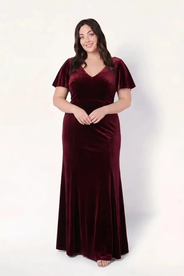 Celeste Velvet Bridesmaid Dress in Merlot Celeste Velvet Bridesmaid Dress in Merlot | Bridesmaids Only