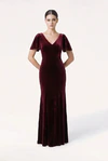 Celeste Velvet Bridesmaid Dress in Merlot | Bridesmaids Only