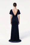 Celeste Velvet Blue Bridesmaid Dress by TH&TH – Back