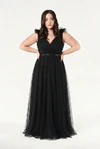 Grace Black Black Bridesmaid Dress TH&TH Curve Front