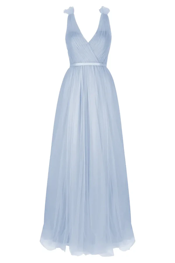 Grace Dusty Blue Blue Bridesmaid Dress TH&TH Detail Grace Dusty Blue Blue Bridesmaid Dress TH&TH Detail