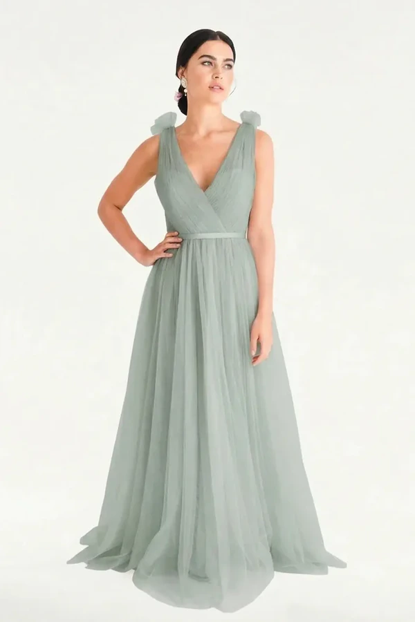 Grace Dusty Eucalyptus Green Bridesmaid Dress TH&TH Front Grace Dusty Eucalyptus Green Bridesmaid Dress TH&TH Front