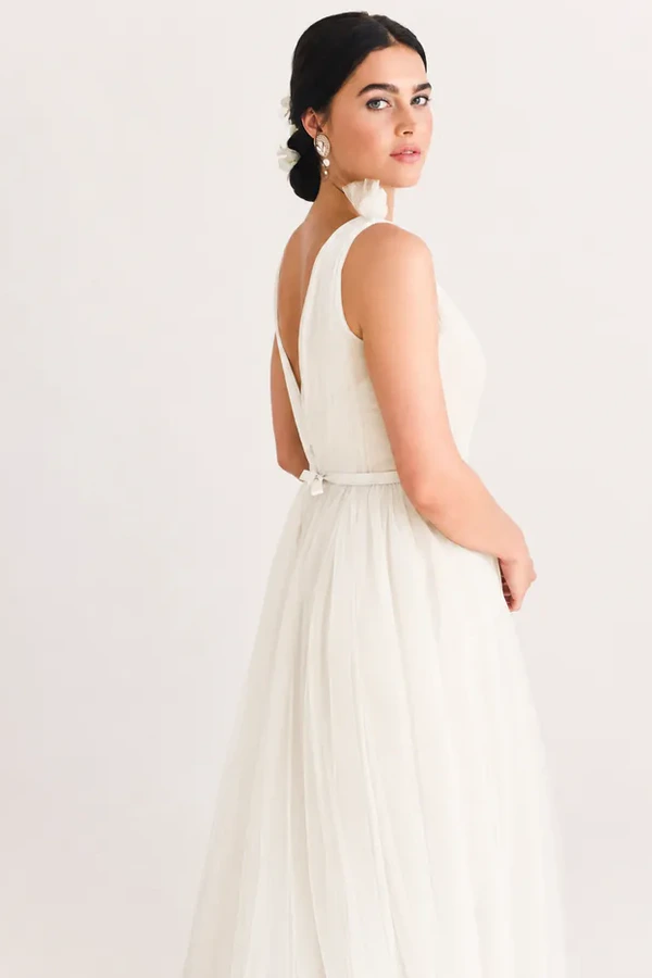 Grace Ivory Neutral Bridesmaid Dress TH&TH Back Grace Ivory Neutral Bridesmaid Dress TH&TH Back