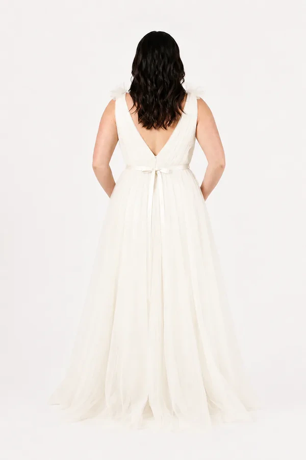 Grace Ivory Neutral Bridesmaid Dress TH&TH Curve Back Grace Ivory Neutral Bridesmaid Dress TH&TH Curve Back