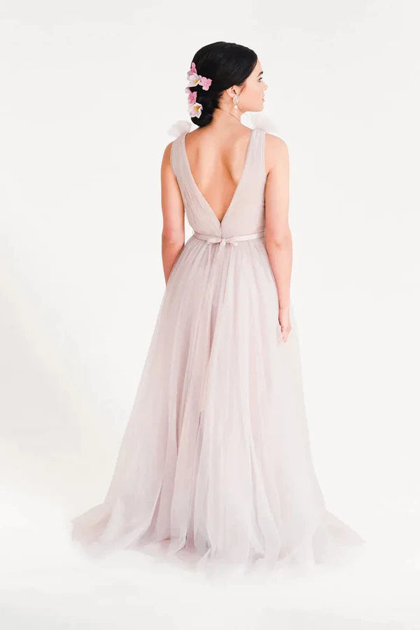 Grace Smoked Blush Pink Bridesmaid Dress TH&TH Back Grace Smoked Blush Pink Bridesmaid Dress TH&TH Back