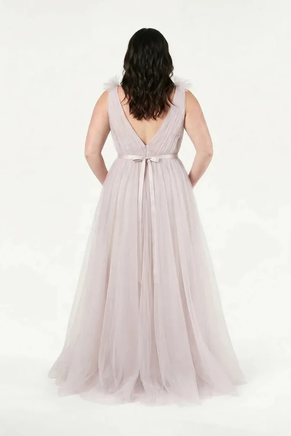 Grace Smoked Blush Pink Bridesmaid Dress TH&TH Curve Back Grace Smoked Blush Pink Bridesmaid Dress TH&TH Curve Back