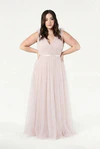 Grace Smoked Blush Pink Bridesmaid Dress TH&TH Curve Front