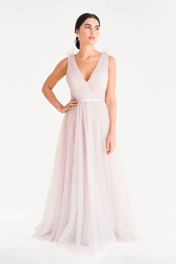 Grace Smoked Blush Pink Bridesmaid Dress TH&TH Front Grace Smoked Blush Pink Bridesmaid Dress TH&TH Front
