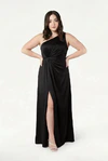 Greta Black black bridesmaid dress by TH&TH, curve front view