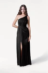 Greta Black black bridesmaid dress by TH&TH, front view