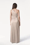 Greta Champagne Sky neutral bridesmaid dress by TH&TH, back view