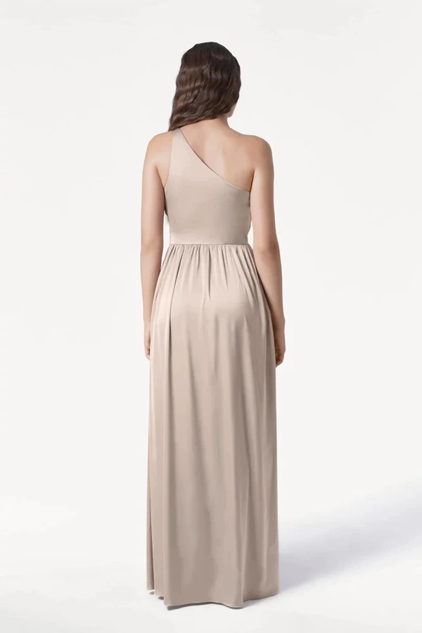 Greta Champagne Sky Back Bridesmaid Dress by TH&TH Greta Champagne Sky neutral bridesmaid dress by TH&TH, back view