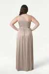 Greta Champagne Sky neutral bridesmaid dress by TH&TH, curve back view