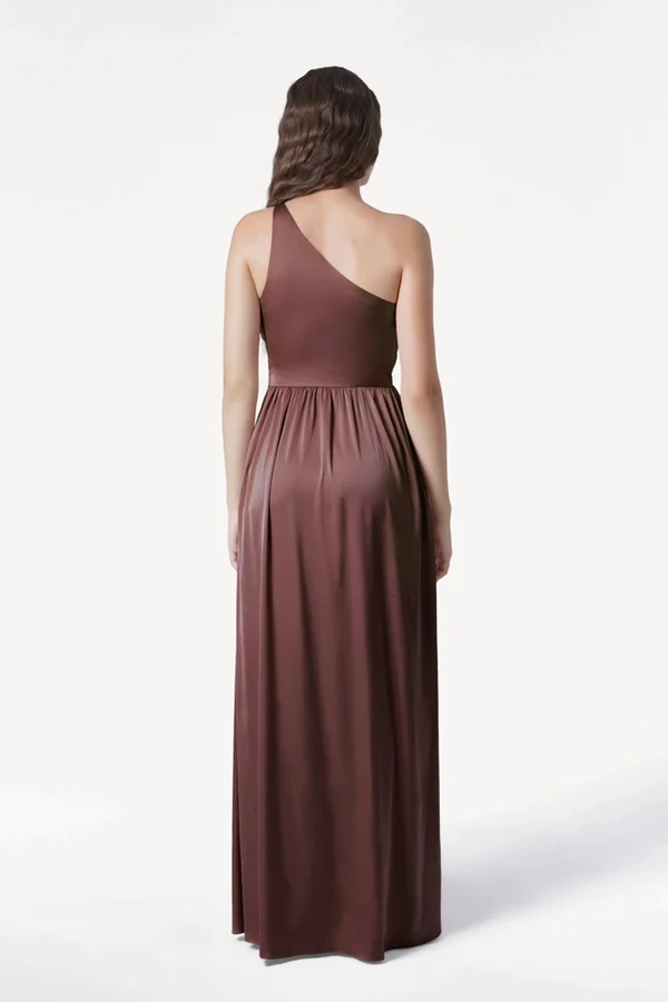 Greta Chocolate Brown Back Bridesmaid Dress by TH&TH Greta Chocolate Brown brown bridesmaid dress by TH&TH, back view