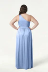 Greta Dusty Blue blue bridesmaid dress by TH&TH, curve back view