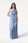 Greta Dusty Blue blue bridesmaid dress by TH&TH, front view
