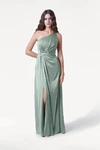 Greta Dusty Eucalyptus green bridesmaid dress by TH&TH, front view