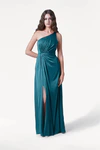 Greta Emerald Dawn green bridesmaid dress by TH&TH, front view