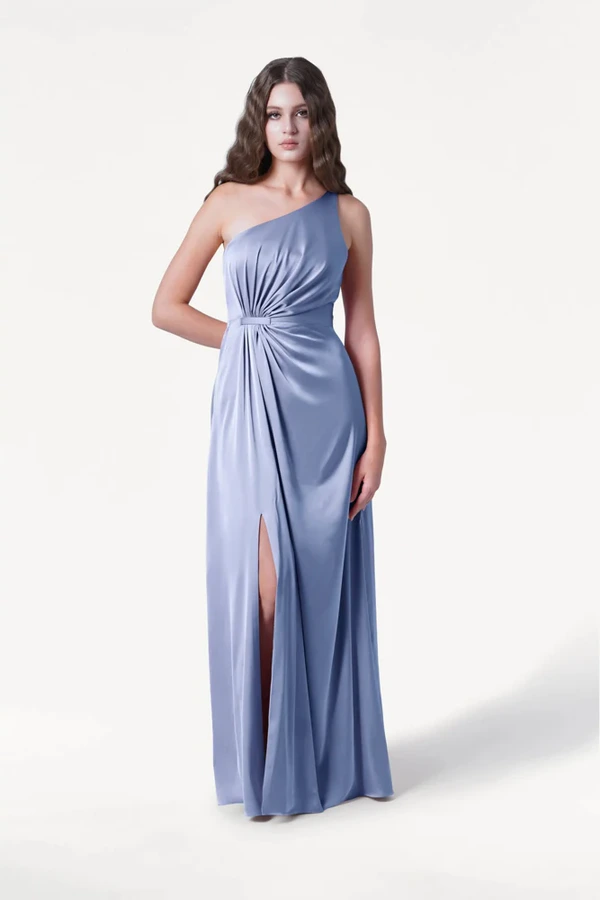 Greta French Blue Front Bridesmaid Dress by TH&TH Greta French Blue blue bridesmaid dress by TH&TH, front view