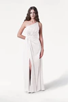 Greta Ivory neutral bridesmaid dress by TH&TH, front view