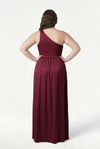 Greta Merlot merlot bridesmaid dress by TH&TH, curve back view