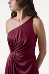 Greta Merlot merlot bridesmaid dress by TH&TH, detail 1 view