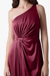 Greta Merlot merlot bridesmaid dress by TH&TH, detail 2 view