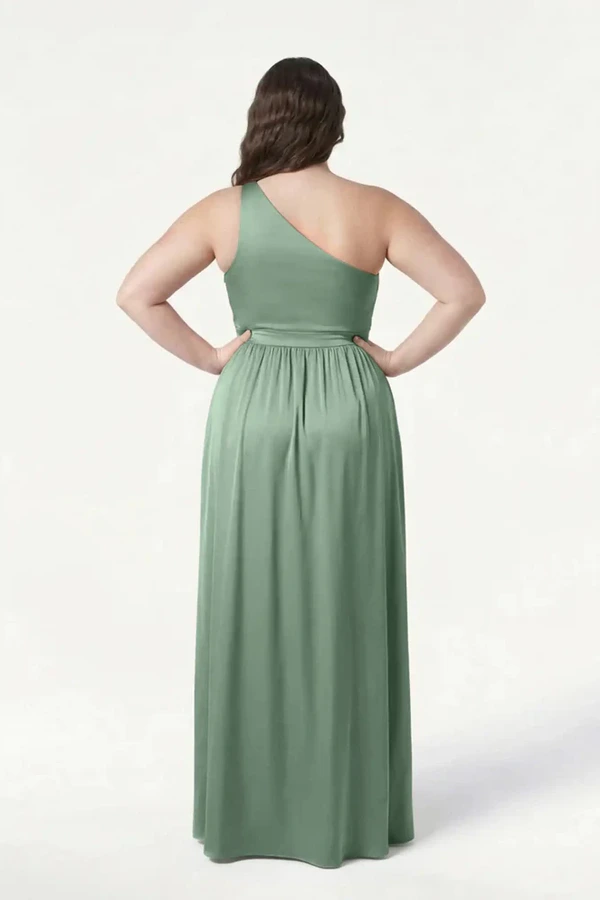 Greta Sage Green Curve back Bridesmaid Dress by TH&TH Greta Sage Green green bridesmaid dress by TH&TH, curve back view