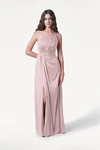 Greta Smoked Blush pink bridesmaid dress by TH&TH, front view