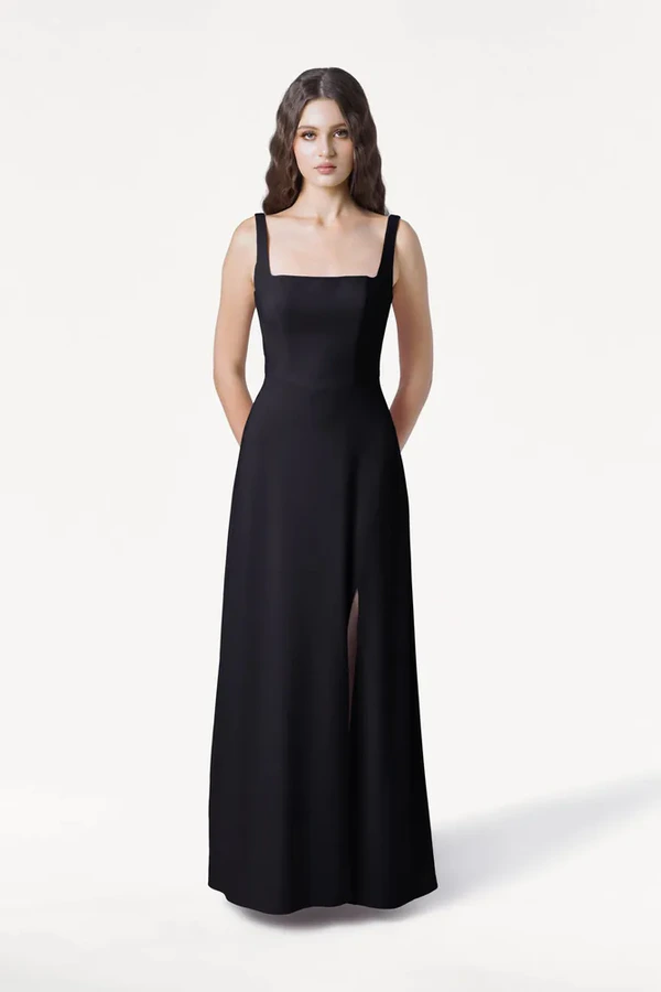 Helena Black Bridesmaid Dress by TH&TH – Front Helena Black Bridesmaid Dress by TH&TH – Front