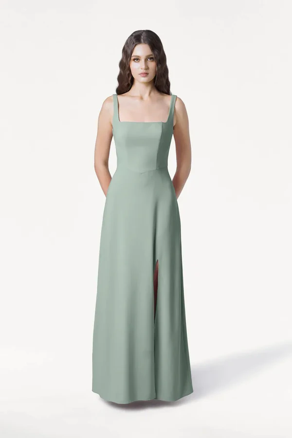 Helena Green Bridesmaid Dress by TH&TH – Front Helena Green Bridesmaid Dress by TH&TH – Front