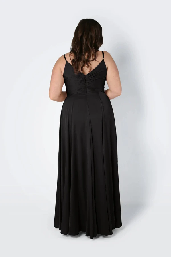 Isla Black Bridesmaid Dress by TH&TH - curve-back Isla Black Bridesmaid Dress by TH&TH - curve-back