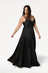 Isla Black Bridesmaid Dress by TH&TH - curve-front