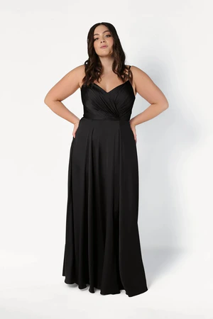 Isla Black Bridesmaid Dress by TH&TH - curve-front