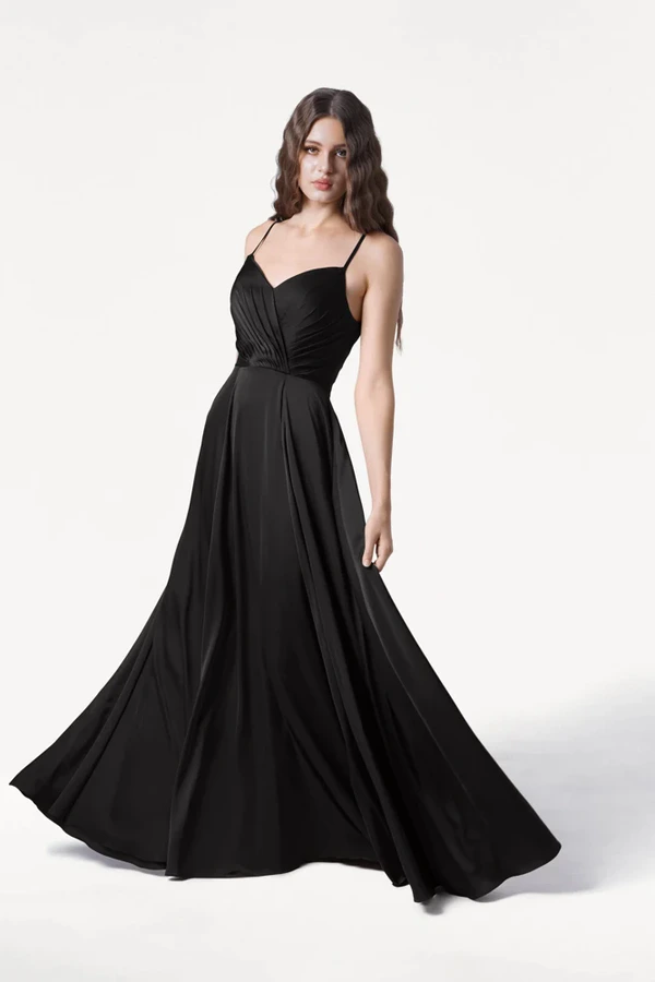 Isla Black Bridesmaid Dress by TH&TH - front Isla Black Bridesmaid Dress by TH&TH - front