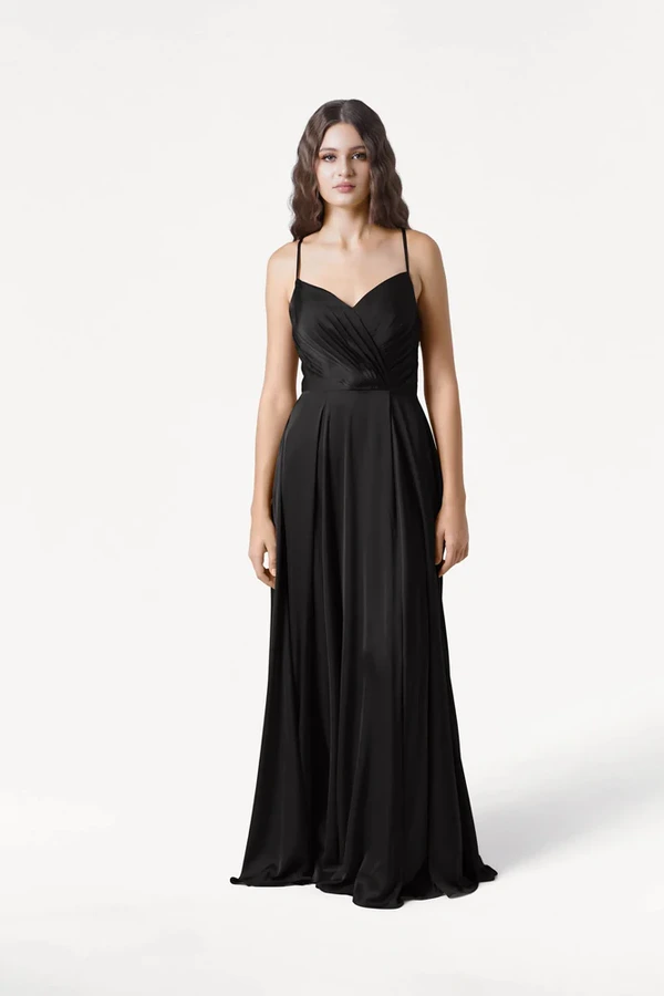 Isla Black Bridesmaid Dress by TH&TH - front Isla Black Bridesmaid Dress by TH&TH - front