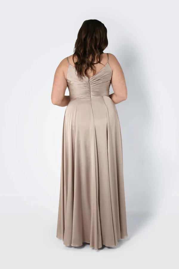 Isla Champagne Sky Bridesmaid Dress by TH&TH - curve-back Isla Champagne Sky Bridesmaid Dress by TH&TH - curve-back