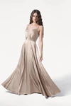 Isla Champagne Sky Bridesmaid Dress by TH&TH - front
